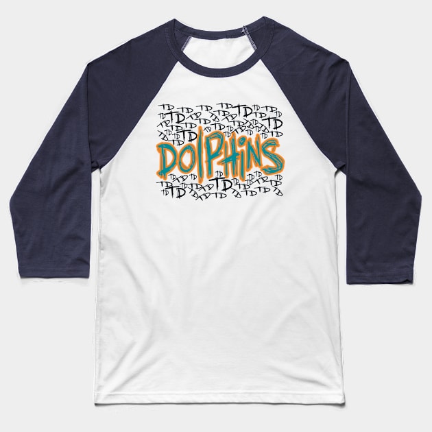 Gotham Dolphins Joker Mashup! Baseball T-Shirt by OffesniveLine